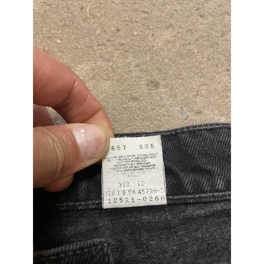 Levis 512 Jeans Womens 14 Petite Black Charcoal Wash Slim Fit Straight Leg Denim